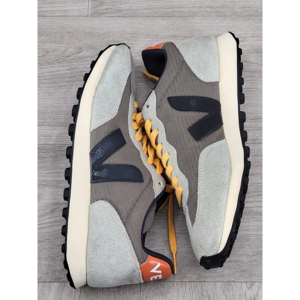 VEJA Rio Branco Ripstop Sneakers Green Brown Black Orange Women's Size 8